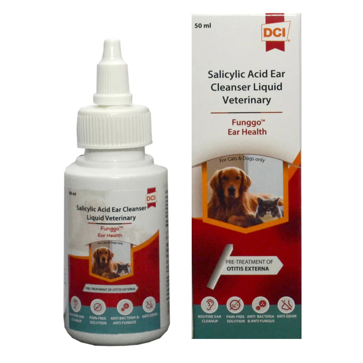 Fungg Ear Health, Ear Cleaner for dog and Cats (Salicylic Acid, Ear Cleanser), 50 ml