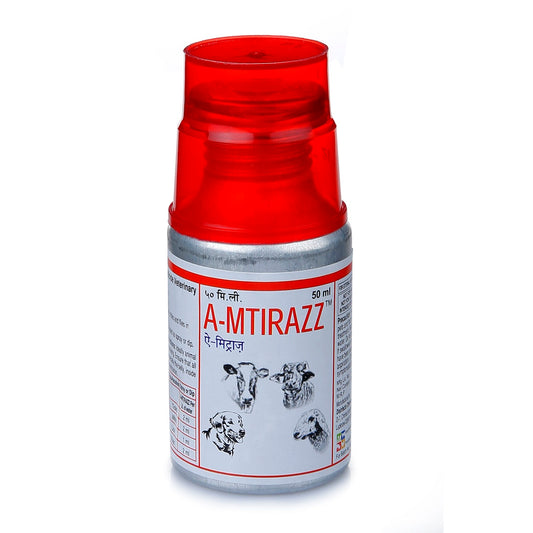 A-mtirazz Anti Flea 12.5% Solution for Dogs , Cows and Others Cattle , Treatment of Fleas, Ticks & Chewing Lice Infestation , (Amitraz Dip Concentrate Liquid)
