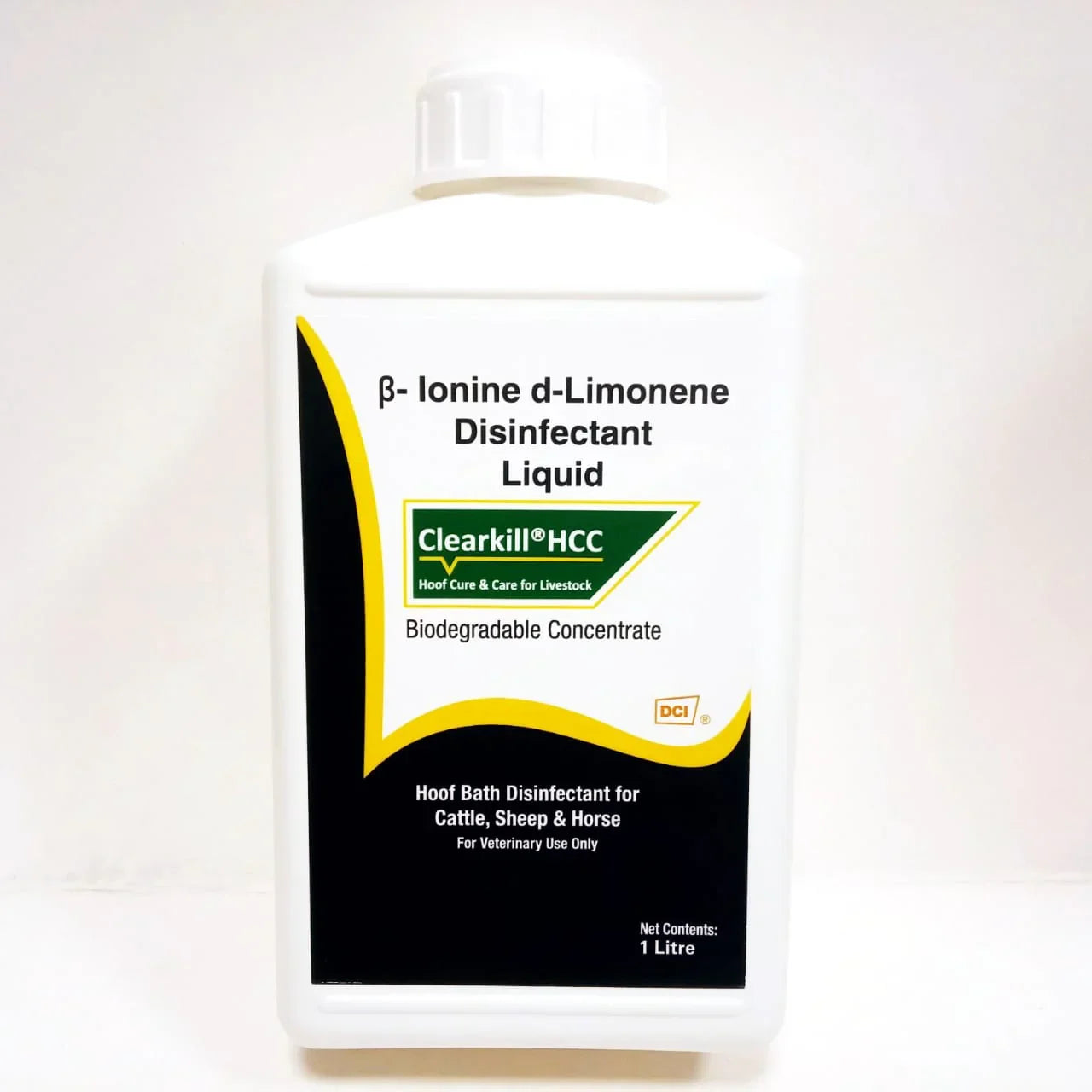 Clearkill HCC Hoof Disinfectant Liquid for Horses, Cattle & Sheep | Beta Iodine & D-Limonene Formula | Hoof Care & Infection Control | 1 Litre