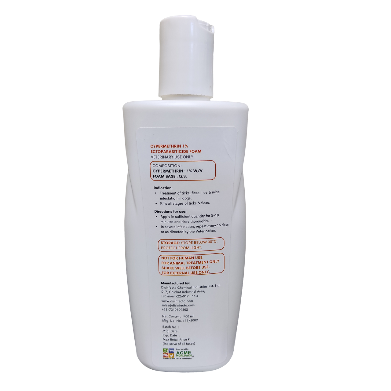 Clearkill CT1, Flea and Tick shampoo, for Dogs, Fast Parasite Control, 200 ml