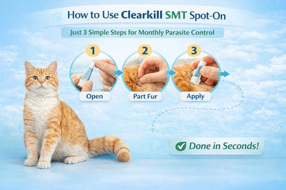 Clearkill SMT Spot On ,Treatment of Flea, Ear Mite, Roundworm and Heartworm for Kittens and Cats (0.25 ml & 0.75 ml)(Selamectin 6%) )
