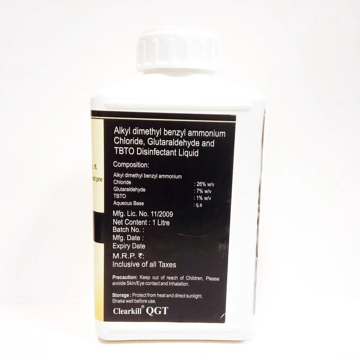 Clearkill QGT Disinfectant – QAC, Glutaraldehyde & TBTO for Poultry, Animal Farms, Veterinary Clinics & Hatcheries, 1 Litre