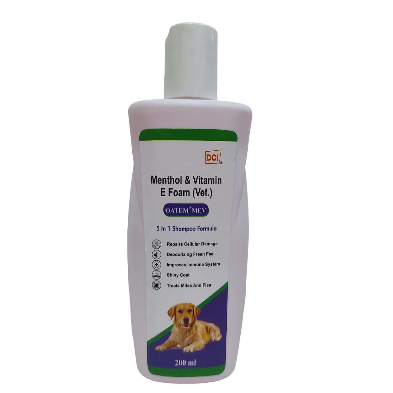 Oatem MEV Dog Shampoo, 200 ml Menthol and Vitamin E Foam